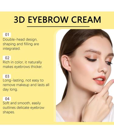 Eyebrow Makeup Pen Eyebrow Cream Pen Smudge-proof Double Head Makeup Brow Pencil Waterproof Eyebrow Care Pen for Home Dating Travel Hotel Light Brown - Buy Online on GoSupps.com