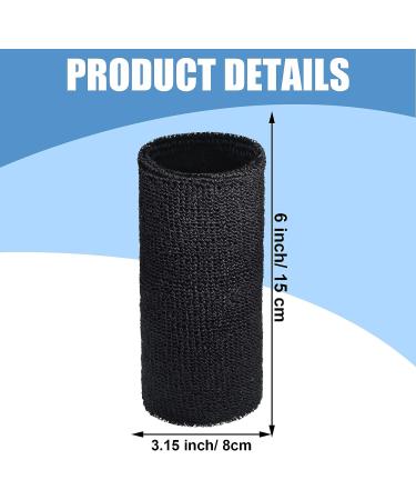 6 Pairs 6 Inch Black Wrist Sweatbands - Absorbent Sports Wristbands for Men Women - Ideal for Tennis, Football, Basketball, Running - Elastic Armband for Athletic Workouts - Buy Online on GoSupps.com