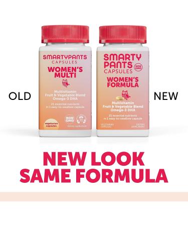 SmartyPants Women's Multivitamin with Omega-3 DHA, Zinc, Biotin, Iron, Folate, Vitamins D3, C, B6, B12 - 30 Day Supply, 30 Capsules - Women's 30 Count - Buy Online on GoSupps.com