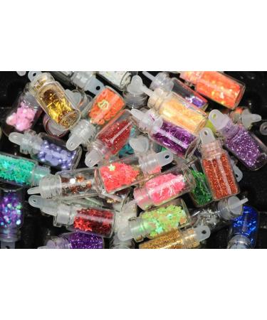 SHANY 3D Nail Art Decoration Mini Bottles - 48 Glass Bottles + Free Nail Art Tweezer - Buy Online on GoSupps.com