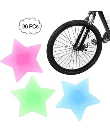 Keenso Children Bike Spoke Premium Colored Plastic Wheel Bead - 36PCS Star Beads - Buy Online on GoSupps.com