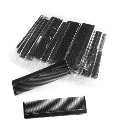 100 Pack Pocket Hair Combs Individually Wrapped, Fine Combs In Bulk Individually Wrapped, Bulk Combs, Environmentally Eco Friendly Bulk Pocket Pet Dog Grooming Hair Lice Combs 100 Pack Black