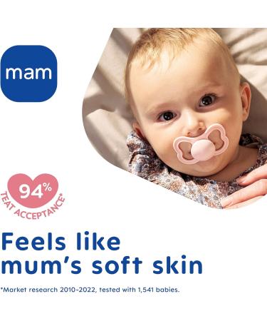 MAM Air Soothers 6+ Months (Pack of 2) Baby Soothers with Sterilisable Travel Case Baby Essentials Pink (Designs May Vary) Pink 1 6+ M Soother - Buy Online on GoSupps.com