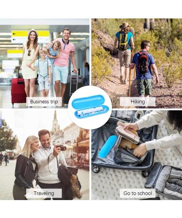 Travel Protective Cover for Electric Toothbrush & Replacement Heads | Uraqt Reis-Etui Bag Compatible with Oral B & Philips - 3 Smooth Blue Pieces - Buy Online on GoSupps.com