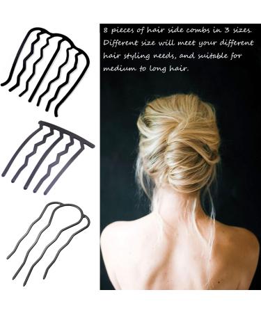 8 Pieces Hair Side Combs Metal Hair Fork Clip Hair Pins for Buns Hair Updo U-Shape Hair Sticks for Women Hair Styling Tool Accessories - Buy Online on GoSupps.com