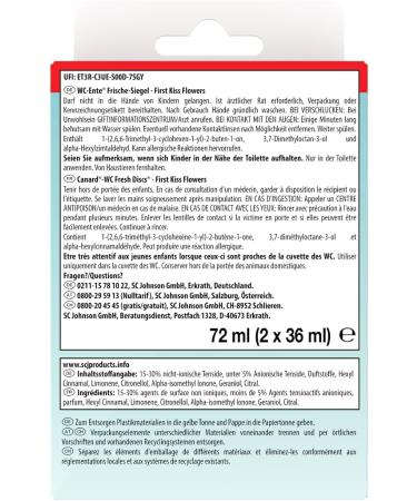 Toilet Duck Freshly Seal Gel Toilet Cleaner - 12 Gel Stones First Kiss Flowers Fragrance 2-Pack (2 x 36 ml) - Effective & Eco-Friendly Cleaning Solution - Buy Online on GoSupps.com
