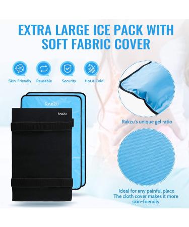 RAKZU Extra Large Reusable Ice Pack - Hot Cold Therapy Gel Pack for Injuries - 13 x 21.5 - Long Lasting Pain Relief for Back, Knee, Legs, Shoulders - 2 Pack - Buy Online on GoSupps.com