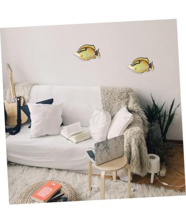 Zerodeko 2pcs Decorative Fish Wall Hanging Ocean Fish Iron Fish Hanging 30X17cmx2pcs Yellowx2pcs - Buy Online on GoSupps.com