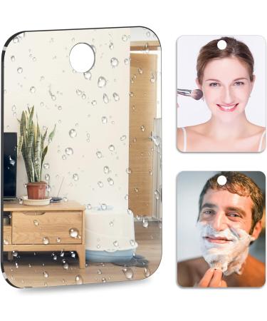 2 Pack Shatterproof Fogless Shower Mirror for Shaving - Medium 8x6 | Hanging Handheld Small Mirror for Camping & Bathroom - Men & Women - Buy Online on GoSupps.com