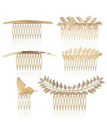 6-Pack Vintage Hair Side Combs for Women & Girls - Bridal Golden Decorative Clips for French Twist & Hair Accessories - Buy Online on GoSupps.com