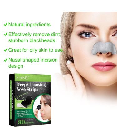 CGIFY Blackhead Remover Pore Strips (80 Count) - Charcoal Deep Cleansing Nose Strips for Instant Blackhead Removal on Nose & Face - Suitable for All Skin Types - Buy Online on GoSupps.com