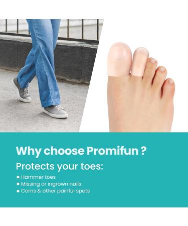 Silicone Toe Protectors - 4 Pairs Gel Toe Sleeves with Aloe Vera - Pain Relief & Corn Protection - Multi-Size Transparent Caps - Buy Online on GoSupps.com
