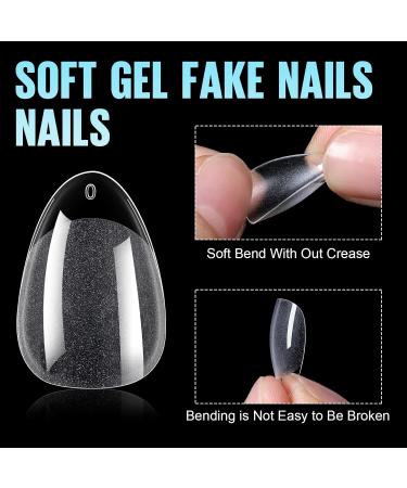 Tomicca Mandel Ultra Short Nail Tips - 192 Pieces Gel Full Cover Pre-Shaped Half-Matt Tips for Geln gel & Acrylic Nails - 12 Sizes - Buy Online on GoSupps.com