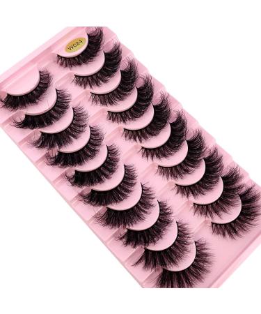 HBZGTLAD 10 Pairs Natural Thick 3D Mink False Eyelashes - Long Makeup Lashes for Beauty & Extension (W024) - International Shipping Available - Buy Online on GoSupps.com