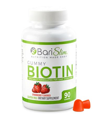 BariSlim Bariatric Vitamin Biotin Gummies - Specially Formulated Gummy Vitamin for Patients After Weight Loss Surgery - Easy to Digest and Great Tasting Fruit Flavors | 90 Fruit Chews
