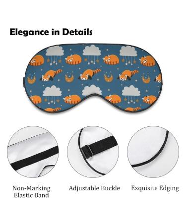 Red Panda Pattern Sleep Mask - Adjustable Elastic Strap for Men and Women - Blackout Eye Cover for Yoga, Travel, Nap - Sleep Better - Buy Online on GoSupps.com