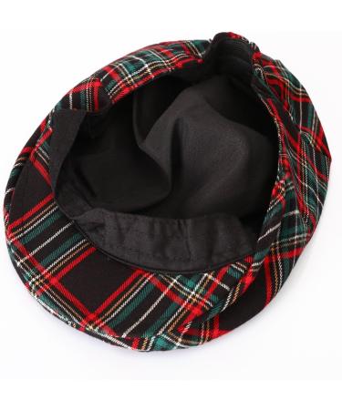 Mint Green Baby Flat Cap | Vintage Drivers Hat | Breathable & Soft | Age 0-8 Years | 3-6 Months | Black Plaid - Buy Online on GoSupps.com