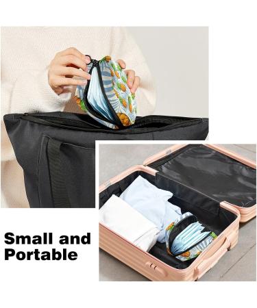 Pineapple Leaves Pattern Menstrual Pad Storage Bag - Portable Sanitary Pouch for Teen Girls and Women (Color 8) - Buy Online on GoSupps.com
