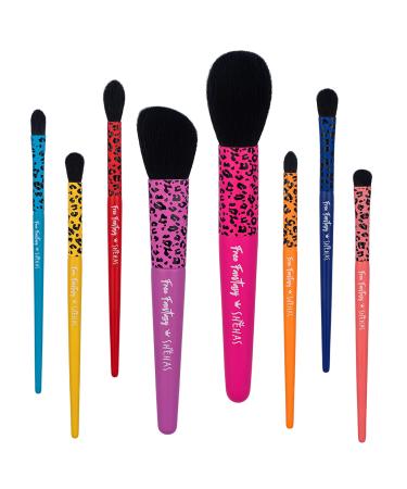 SHE HAS Makeup Brushes Set for Beginners Colorful Makeup Brush Kit Set 8Pcs Make Up Brushes for Girls Premium Synthetic Face Powder Blush Contour Concealer Eyeshadow Leopard Print Makeup Brushes Multi-colored