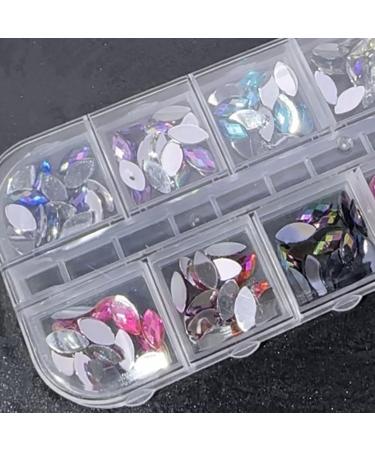 Nail Rhinestones 2 Boxes Widely Used Sparkling 12 Compartments Assorted Colors Nail Stones for Makeup - Buy Online on GoSupps.com
