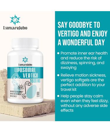 Lumarejebo Liposomal Vertigo Softgel 1600mg Inner Ear Balance Supplement with Ginger & Ginkgo Extract Relieve Motion Sickness & Dizziness 60 Softgels 60 count (Pack of 3) - Buy Online on GoSupps.com