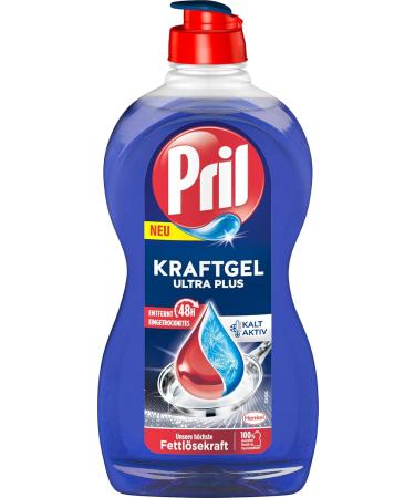 Pril Kraft Gel Ultra Plus 4x450ml - Powerful Hand Dishwashing Detergent for Clean Dishes in Cold Water | Removes 48h Dried Food - Buy Online on GoSupps.com