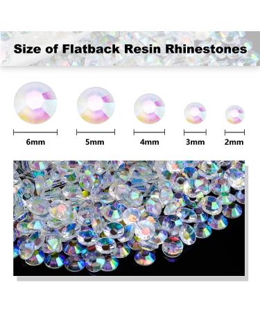 2000PCS 4mm Transparent Clear AB Resin Flatback Rhinestones for Crafts - Loose Bling Diamond Stones for Mugs, Bottles, Tumblers - Buy Online on GoSupps.com