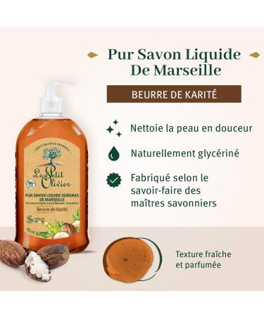  Le Petit Olivier LE PETIT OLIVIER - Pack of 6 - Pure Liquid Superfat Marseille Soap - Shea Butter - Gently Cleanses Skin - Fragrance from Grasse - 96% Natural Origin - Made in France - 750ml - Buy Online on GoSupps.com