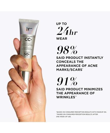 IT Cosmetics Your Skin But Better CC Cream SPF 50+ Cr me multi-usages hautement pigment e SPF 50 32 ml Cr me de jour anti- ge teint e fond de teint anti-cernes et soin en un beige quitable Beige quitable 32 ml (Lot de 1) - Buy Online on GoSupps.com