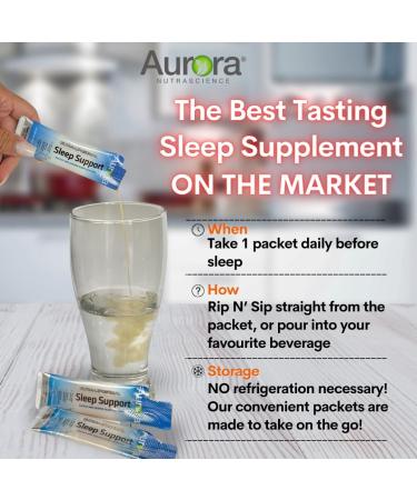Aurora Nutrascience Ultra-Liposomal Sleep Support Gluten Free Non-GMO Sugar Free Salted Caramel Flavour 30 Single-Serve Liquid Packets. NPN 80116337 - Buy Online on GoSupps.com