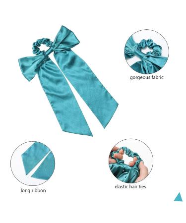 Hair Scrunchies with Bow - Satin Hair Ties for Women and Girls - Hole Blue, Black, Wine - Buy Online on GoSupps.com