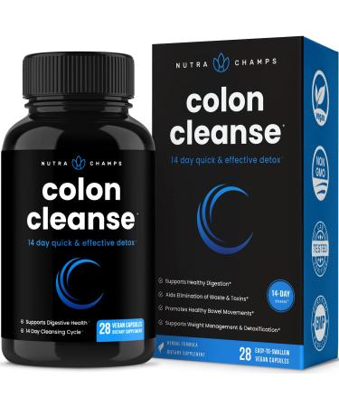 Colon Cleanse & Detox for Weight Loss  14 Day Quick Cleanser  Safe & Effective Formula with Probiotic & Digestive Enzymes for Constipation Relief - Capsules Supplement to Flush Toxins & Boost Energy