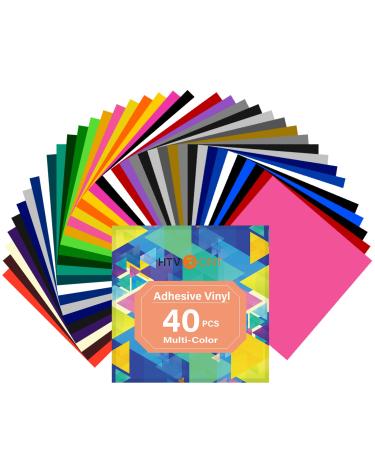HTVRONT Permanent Adhesive Vinyl Sheets for Cricut Machine  40 Sheets 12 x 12 Permanent Vinyl Bundle for Cups  Decals  Craft Projects - Buy Online on GoSupps.com