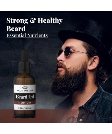 Jax Of London Signature Beard Oil 100ml Beard Care Oil Beard Growth Oil Consists Of Vitamin E Almond Oil Jojoba Oil Argan Oil Luxury Scented Beard Oil Men s Cologne Fragrance Signature 50 ml (Pack of 2) - Buy Online on GoSupps.com