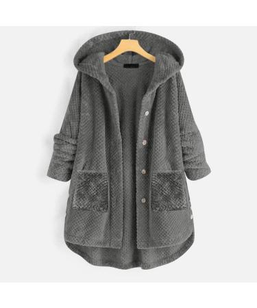 Hanxiulin Oversized Plush Hoodie Coat - Women's Warm Winter Jacket - Reversible & Cuddly - Perfect for Cold Weather - Buy Online on GoSupps.com