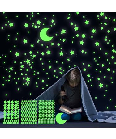 Glow in The Dark Stars Decals Decor for Ceiling Starry Sky Shining Decoration Perfect for Kids Bedroom Bedding Room Gifts Green