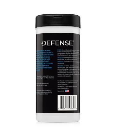 Defense Soap Body Wipes - 100% Natural Tea Tree Oil & Eucalyptus Oil | Post Workout Shower Wipes for Men & Women - 40 Count (Pack of 4) - Buy Online on GoSupps.com