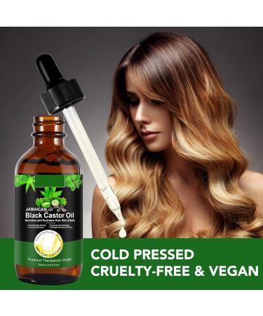 100% Pure Cold-Pressed Castor Oil for Hair Growth | 60ml Organic Castor Oil in Glass Bottle - Perfect for Hair Eyebrows & Eyelashes - Buy Online on GoSupps.com