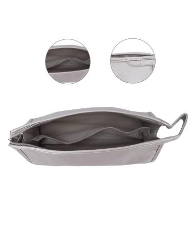 Hair Dryer Storage Bag | PU Leather Carry Bag with Hanging Hook - Silver | International Shipping Available - Buy Online on GoSupps.com