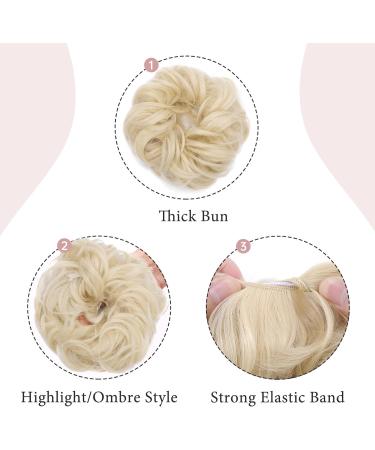 Curly Messy Hair Scrunchies Bun Extension Updo Ponytail Chignons - Bleach Blonde 30g - Buy Online on GoSupps.com