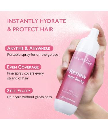 Wennalife Renew Hair Spray Moisturize Hairspray for Women Leave in Conditioner Spray for Hair Texture Spray Anti Frizz Hair Frizz Control Products Sulfate Free Protection Spray for Hair 3.38 FL.OZ - Buy Online on GoSupps.com