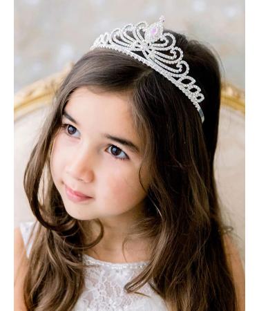 SWEETV Girls Princess Tiara Comb - Multicolored Crystal Crown for Flower Girls - Birthday Party, Wedding, Prom Dressup Accessory - Buy Online on GoSupps.com