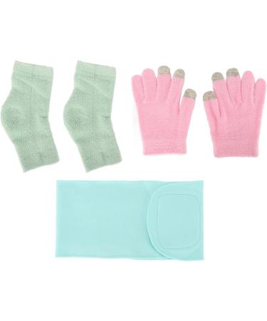 Qukaim Touch Screen Spa Gloves Touch Screen Spa Gel Socks Gloves Set for Cracked Dry Skin Reusable Moisturizing Gel Spa Neck Wrap Mask - Buy Online on GoSupps.com