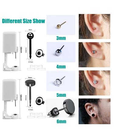 Self Ear Piercing Kits 4 Pack Ear Piercing Gun with Black Earrings for Boys & Girls | Safe & Easy DIY Tool for Home Use - Buy Online on GoSupps.com