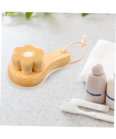 Mikinona Face Exfoliator wooden handle cleaning brush cleansing brush artificial fiber Pore Brush skin care face cleansing brush face brush makeup remover Scrubber face dry brush - Buy Online on GoSupps.com