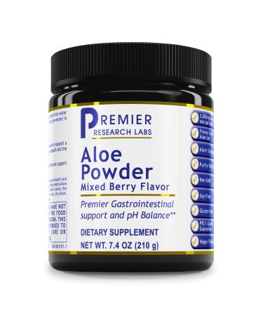 Premier Research Labs Aloe Powder - Aloe Vera Powder Aloe Vera Drink Mix for Skin and Digestion Aloe Barbadensis Leaf Extract with Acemannan Freeze Dried - Mixed Berry 7.4 Oz (30 Servings)