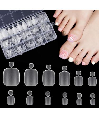 Tomicca 240 pieces transparent artificial toenails kit 12 sizes false toenails for sticking on full cover acrylic artificial tooth hinge tips for women women nail art DIY 240 pieces long - Buy Online on GoSupps.com
