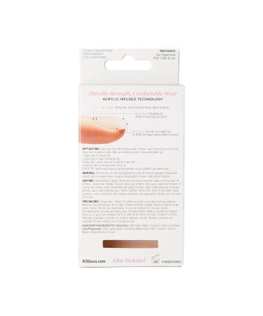 KISS Salon Acrylic Natural Collection - Euphoria Square Nails Set with 28 Artificial Nails Glue Files & Straps - International Shipping Available - Buy Online on GoSupps.com