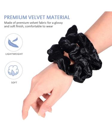 Frcolor Velvet Hair Scrunchies - Pack of 10 Black Elastic Hair Bobbles for Stylish Hairstyles - Buy Online on GoSupps.com