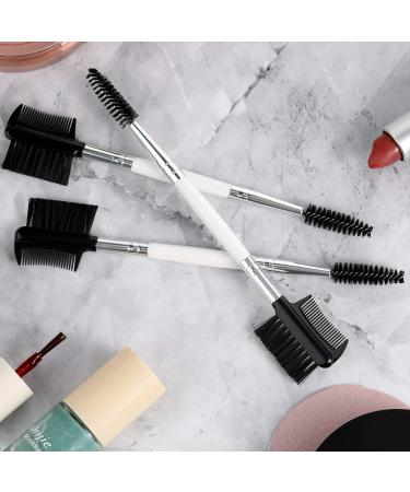 3 Pcs Dual-Head Eyebrow & Eyelash Grooming Brush Set - White - for Women & Girls - Buy Online on GoSupps.com